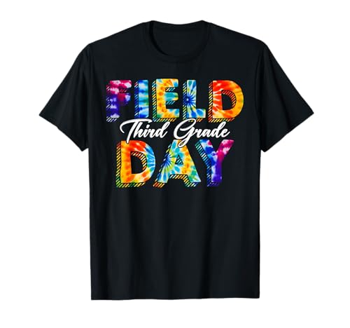 Retro Third Grade Field Day Student Tie Dye Boys Girls Kids T-Shirt