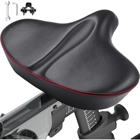 Wide Bike Seat Compatible with Peloton Bike & Bike Plus, Bike Seat Cushion for Women & Men Comfort, Stationary Bike Saddle Replacement, Exercise Bicycle Seat Extra Padding, Accessories for Most Bikes Cover