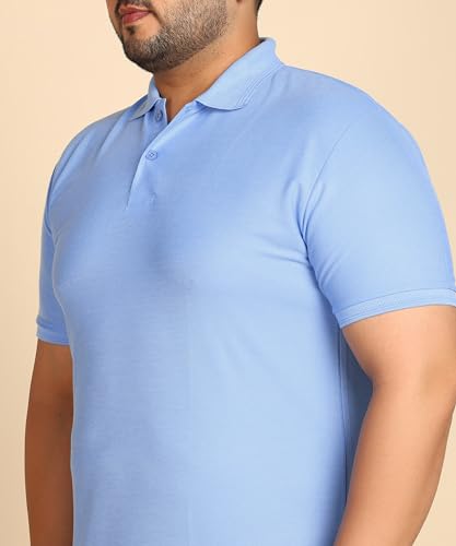 Image of INKKR Plus Size Solid Men's Polo Neck T-Shirt