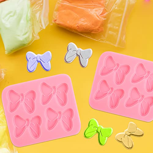 4Pcs Bows Silicone Molds Butterfly Tie Fondant Mold Cartoon Butterfly Tie Mini Mold For Diy Candy Chocolate Pudding Crafts Making Cupcake Soap Cookie Desserts Decoration Party Supplies #TOP2