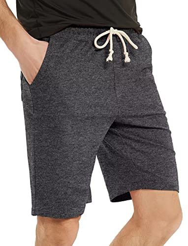 Zengjo Mens Sweat Shorts With Pockets Drawstring 9 Inch(Charcoal,Xl) #TOP15