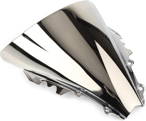 Déflecteurs d'air moto double bulle argent pour le confort des sorties de week-end en Yamaha R6