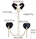 Bommi FairyLove Heart Halskette und Brustaufnäher Set Sexy Role-Play Brust Ketten Schmuck Emo Gothic Cospaly Zubehör Nipple Cover (Rosa)