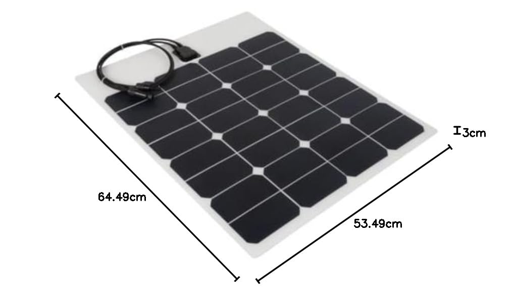 Perel Panneau solaire polycristallin, haute efficacité et résistant aux intempéries, 50W