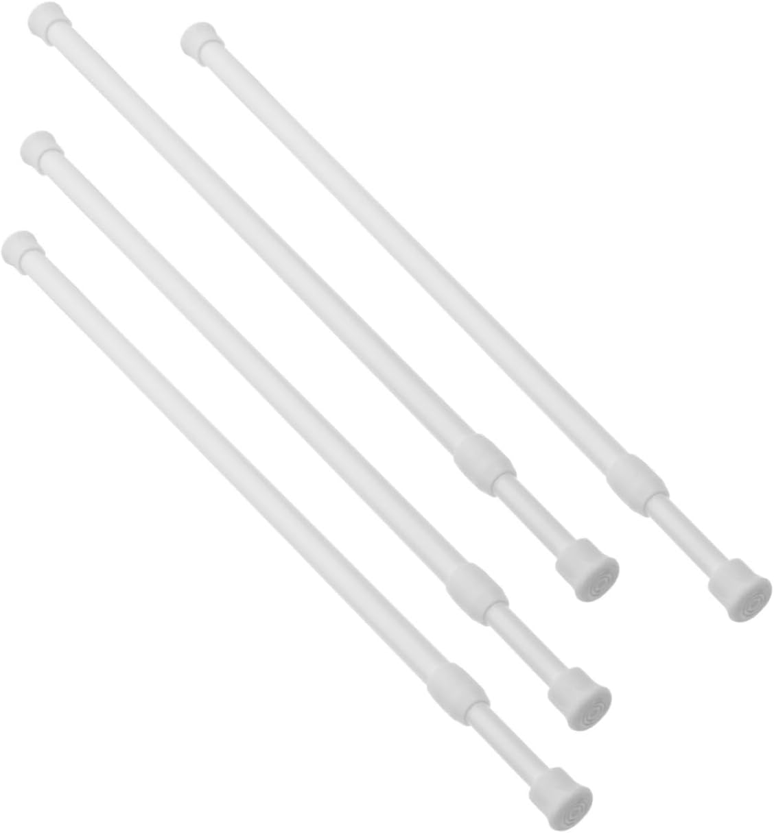 Amosfun 4pcs Adjustable Telescopic Curtain Rod Punch Extendable Wall Mounted Rods for Door Curtains Clothes Rail Strong Load Bearing and Wear Resistant Poles for Home Use