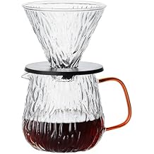 Unbreakable - Pour Over Coffee Maker 650ML/22OZ, Heat Resistant Borosilicate Glass Dripper with Filter Holder, BPA-Free Manual Coffee Brewer for Home and Office Use