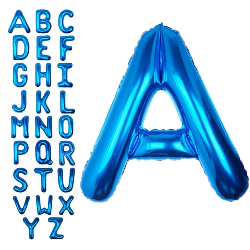 SULALABOO 40 Inch Blue Letter A Balloon Big Foil Helium Letter Balloons A-Z