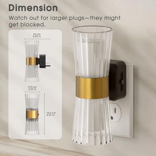 Image of Briignite Night Light Plug into Wall, 2 Pack, 320 Rotation Night Light with Dusk to Dawn Light Sensor, Soft White 3000K, 0-100LM Adjustable Brightness for Use in Bedroom, Hallway