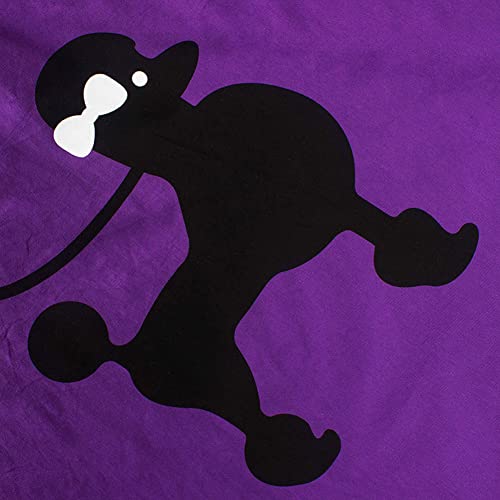 CHARTOU Women's 50s Cute Poodle Zipper Back Ruffled Swing A-Line Skirt2