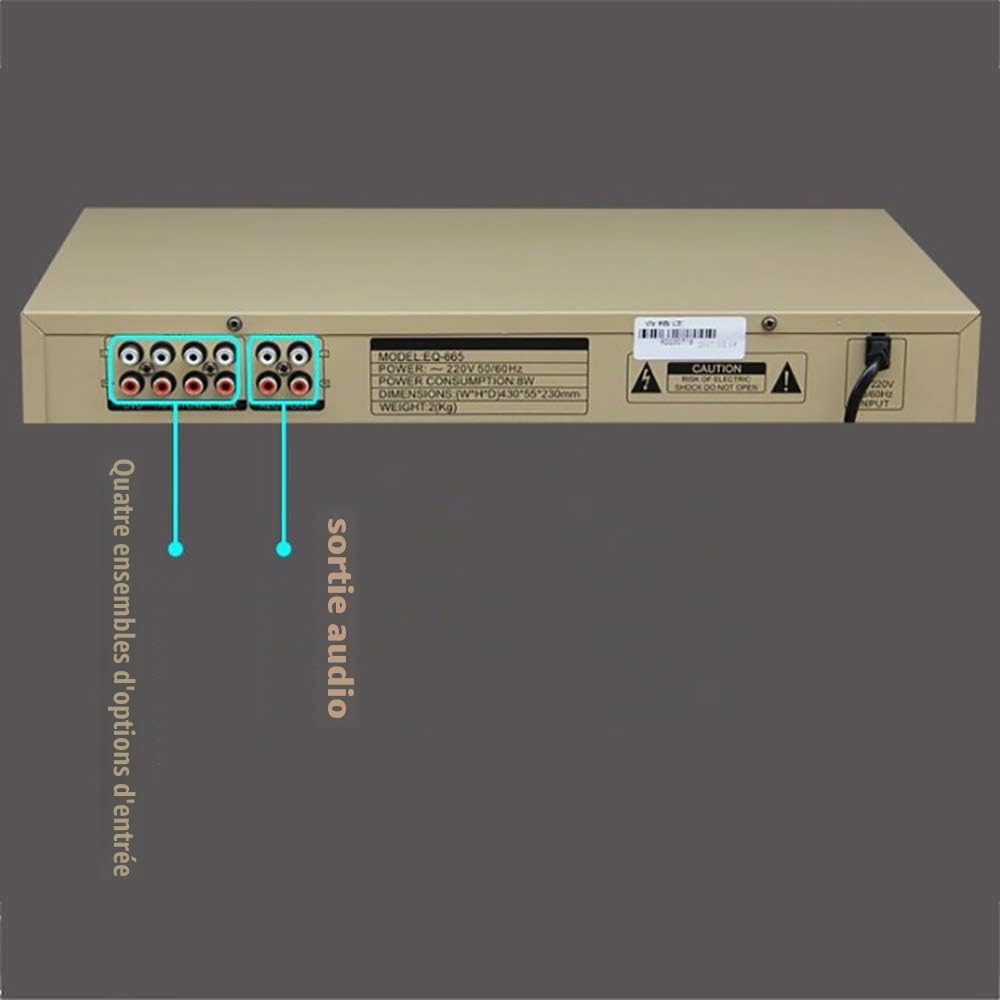 EQ665 Égaliseur HiFi Home 10 Bandes Stéréo avec Bluetooth Intégré - Treble Alto Bass Régulation, Noir