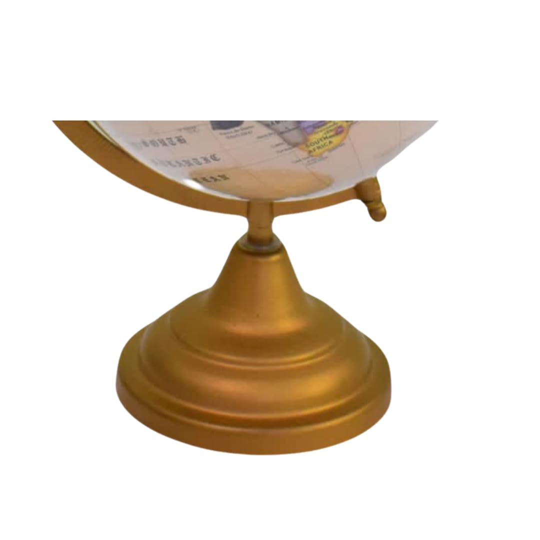 Stonkraft Decorative Globe - Political Globe for Home Decor or Office Desk Accessory | 10 Inch Height / 8 Inch Diameter | Painted Iron Arc and Base | Showpiece for Living Room (Brown) - Image 3 thumbnail
