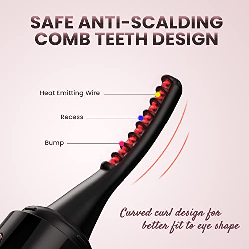 Heated Eyelash Curlers, Electric Eyelash Curler, Heated Lash Curler, 48 Hrs Long Lasting Lash Curler, Usb Rechargeable Eyelash Curlers (Black) #TOP2