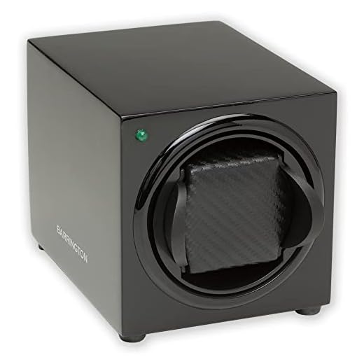 BARRINGTON Automatic Single Watch Winder with Silent Japanese Motor | Multi Rotation & Turns Per Day Modes | Standard Cushioning | AC Adapter or Battery Powered