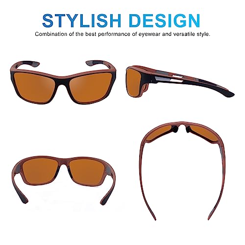 OKH 2 Pieces Sport Sunglasses For Men Women UV400 Protection Polarized Goggle Wrapped Around Cycling Glasses Unisex for Bicycles Fishing - Image 2