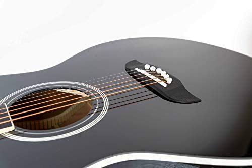 Oscar Schmidt Oa10Ce Mini Auditorium Acoustic-Electric Guitar - Black Bundle With Gig Bag, Cable, Tuner, Strap, Picks, Instructional Book, Dvd, And Austin Bazaar Polishing Cloth #TOP5