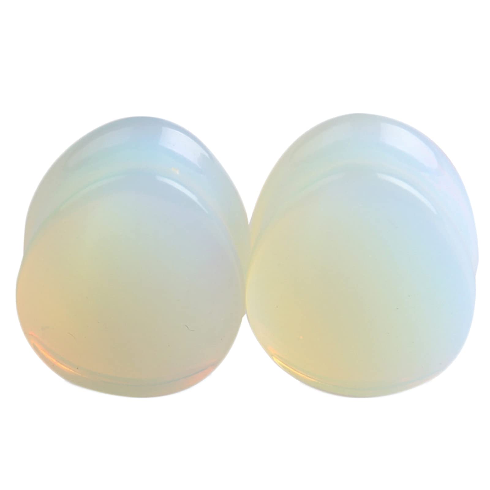 LLXYWJ Plugs und Tunnels Stein, Ohrmessgeräte für Frauen, mehrere Größen, Piercing-Ohrringe, Männer, Tropfenform, weißer türkisfarbener Stein, 2 ück
