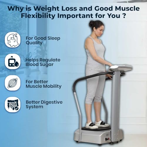 JSB HF14 Crazy Fit Massager Machine - Full Body Workout for Home & Gym - 99 Speed Levels - Suitable for All Ages - for Weight Loss & Calorie Burning - 1 Year Warranty & Installation Assistance, White view 2
