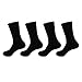 BambooMN - Men's Large Rayon from Bamboo Fiber Thick Crew Socks - Black - 4prs, Size 10-14