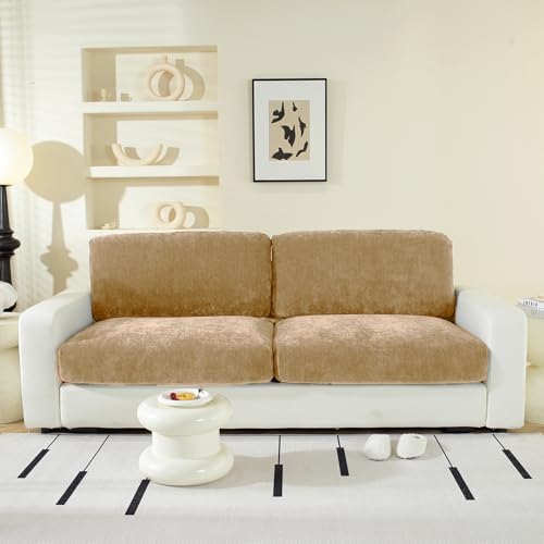WEYOND Couch Cushion Covers L Shaped Sectional, 2PC Seat Covers, Khaki by WEYOND - Used condition - Image 2
