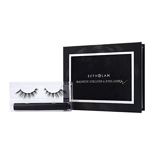 BEPHOLAN Luxuries Magnetic Eyelashes Kit| With Magnetic Eyeliner And 4D Magnetic Eyelashes| Natural Cat-eye Style| No Glue Needed| Easy To Apply| Super Strong Hold| 002