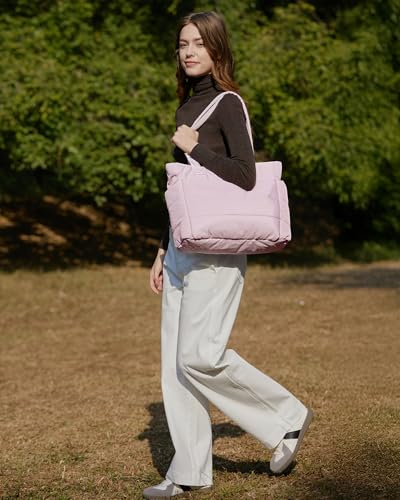 Image of BAGSMART Tote Bag for Women, Lightweight Puffy Tote Bag with Compartments Shoulder Bag Handbag for Travel, Work, Gym | Lightweight