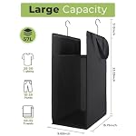 1 Pack Black Hanging Laundry Hamper，Laundry Hamper Bag with Handles - Image 3