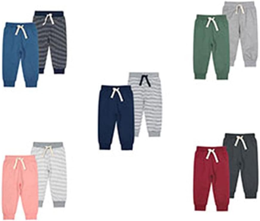 Toddler Baby Boys Girls Joggers Pants Cotton Soild Color Stripes Sweatpants with Drawstring 1-6T - Image 5