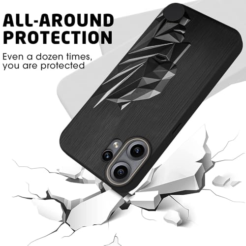 Image of TOUCCH 3D Face Case Back Cover for CMF 2 PRO|Shock Proof Design with Camera Protection Ring|Liquid Case (Microfibre Lining) for CMF 2 PRO|Silicone-Black