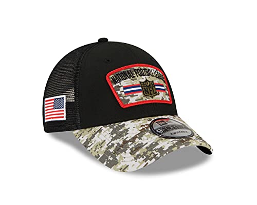New Era Salute to Service 9Forty Adjustable Cap NFL Logo Schwarz Camouflage, Size:OneSize