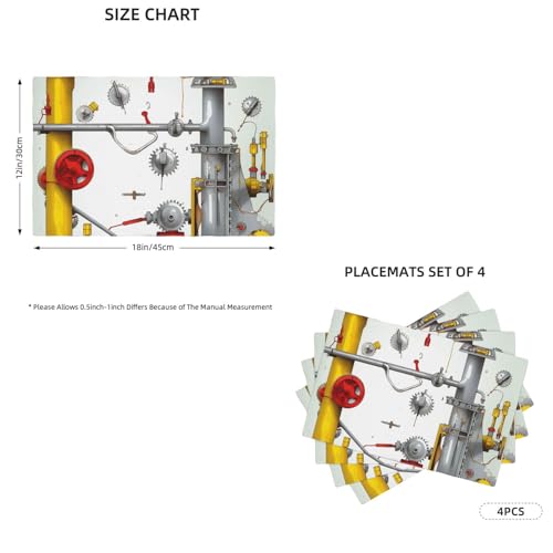 Sets de table lin synthétique résistants chaleur lavables pour table cuisine - 3