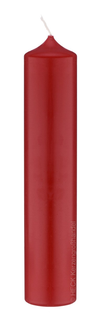 (Bienenwachs Kerzen Rot 300 x Ø 60 mm, 4 Stück, Kerzen mit Dornbohrung in RAL Kerzengüte Qualität