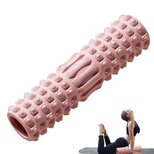 Rodillo de espuma para piernas, rodillo de yoga EVA de densidad media, herramientas de estiramiento para correr, pilates (rosa)