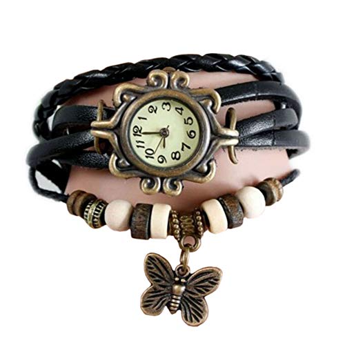 Outflower - Reloj de pulsera para mujer, cuarzo, color negro
