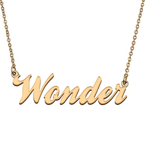 HUAN XUN Custom Personal Pendant Name Necklace Personalized My Best Friendship Gifts for Her Wonder