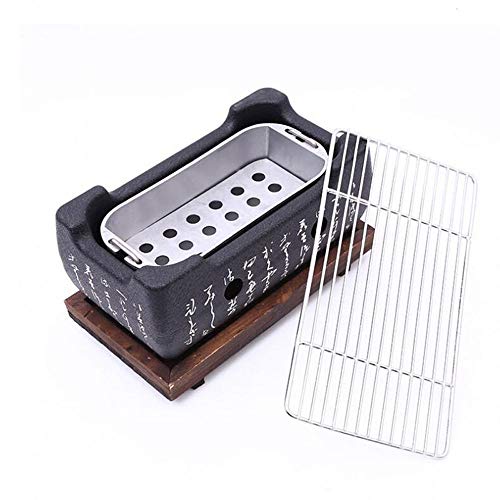Japanischen Stil BBQ Grill Für 2-4 Personen Holzkohlegrill Aluminiumlegierung Party Zubehör Tragbare Grill Werkzeuge (Size : L)