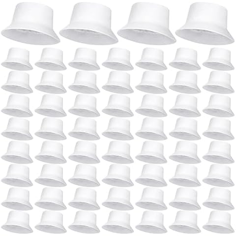 Mepase Bucket Hat, Cotton Summer Beach Cap for Women Men Summer Solid Color Beach Getaway Fisherman's Hat Outdoor and Travel(60 Pcs) Cover