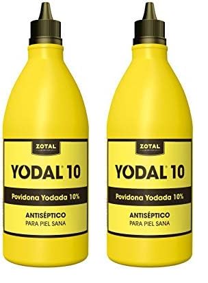 Yodal 1L 1LITRO (Povidona yodada), Antiséptico en solución tópica, Negro (Paquete de 2)