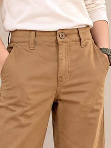 Image of KiddoPanti Boys 100% Cotton Twill Chinos Pant | Comfortable Regular Fit | 2 Side Pocket, 2 Back Pocket | Ankle Length | Back Elasticated Waistband with Button Zip Open Fly