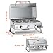 Onlyfire Table Top Gas BBQ, 3 Burner Portable Gas Barbecue Grill 7KW Power with 22" Cooking Grate, Lid & Thermometer, Stainless Steel