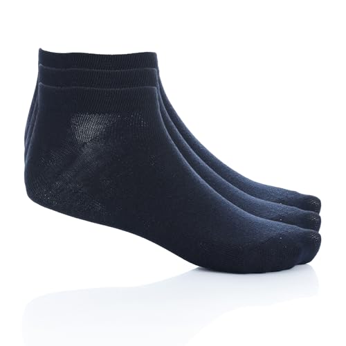Andora Low Cut Men Socks Cotton Pack Of 3_navy_FREE