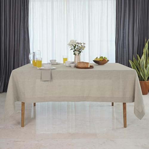 Classic Linen™ by D'Moksha Natural Tablecloth, Rectangle Tablecloth 54 x 72 Inch, 100% Pure Linen, Machine Washable Table Cloth for Dining- Mothers Day, Spring, Summer, Memorial Day by D'Moksha Homes - Image 3