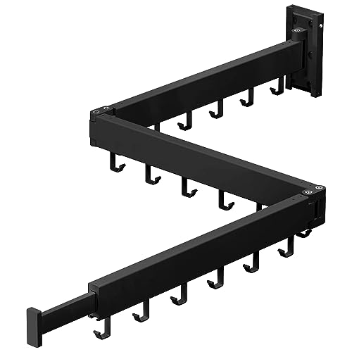 Aluminium Wall Mounted Clothes Airer Clothes Airer Clothes For Laundry Space Saving Clothes Rack Retractable Dryer Rack For Laundry Foldable (3 Pin) Sandy Coating 3Z-B01