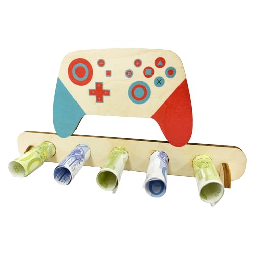 Geburtstag Geldgeschenk Holz, Geldgeschenk für PS4, PS5, Xbox, Switch1, Switch2 oder andere Spielekonsolen, Spiel Controller Geschenk, Geschenke für Gamer, Zocker, Geschenke für Frauen und Männer