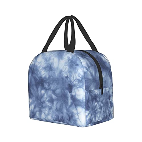 Carati Blue Boho Tie Dye Pattern Insulated Lunch Bag For Women, Cooler Tote Reusable Lunch Box Container For Work Travel Picnic #TOP1