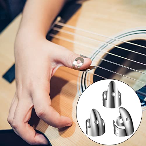 12 Pieces Steel Finger Picks Set, Including Stainless Steel Finger Picks And Thumb Picks, Metal Finger Picks Adjustable Bass Finger Picks For Guitar, Banjos And Other Instruments (Stylish Style) #TOP6