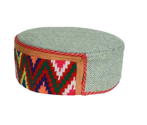 Image of Vastraa Fusion Himachali Topi for Men | Nepali Headwear | Traditional Kullu Cap | Pahadi Topi | Kashmiri Hat | Wool Handcrafted Ethnic Wear