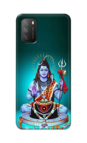 Image of Printed Hard Back Cover Case for Mi Poco M3 Back Cover (Lord Shiva) -1803