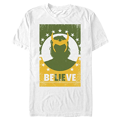T-shirt Loki Marvel imprimé graphique blanc à manches courtes 3XL