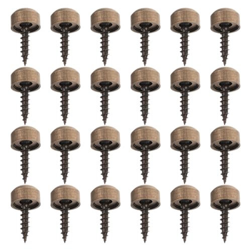 OSOLADY 32piezas Tornillos Autorroscantes con Tapas Decorativas de Cubiertas para Fijación de Muebles y Montaje Pared Herrajes Decorativos Resistentes para Tapicería y Señalización