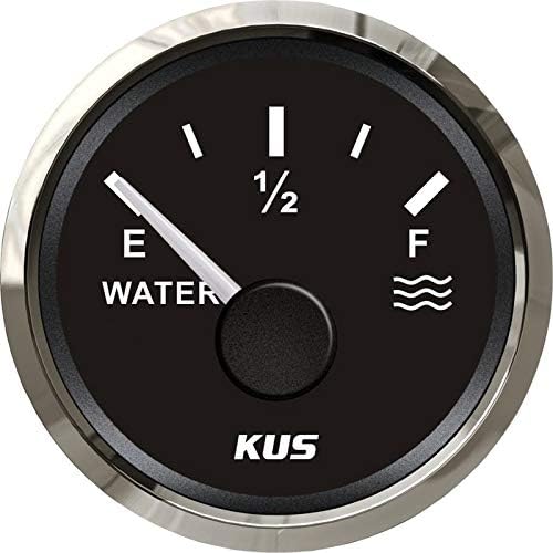 NMEA 2000 & J1939, KUS USA Water Level Gauge, 12V/24V, 2", 52mm, IP67 (Black)